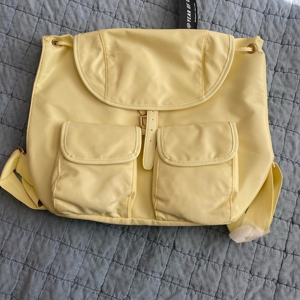 Year of Ours Pale Yellow Women's Backpack with Front Pockets